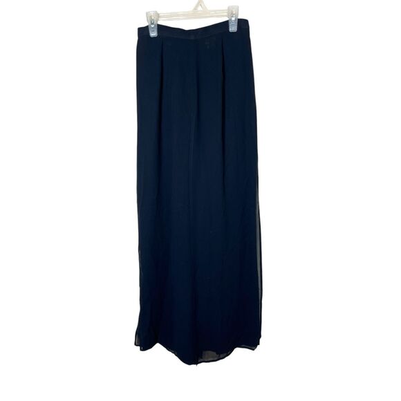 Vintage 80s 90s Cache Black Chiffon Overlay Wide‎ Leg High Waist Pants Size 2 - Picture 1 of 10